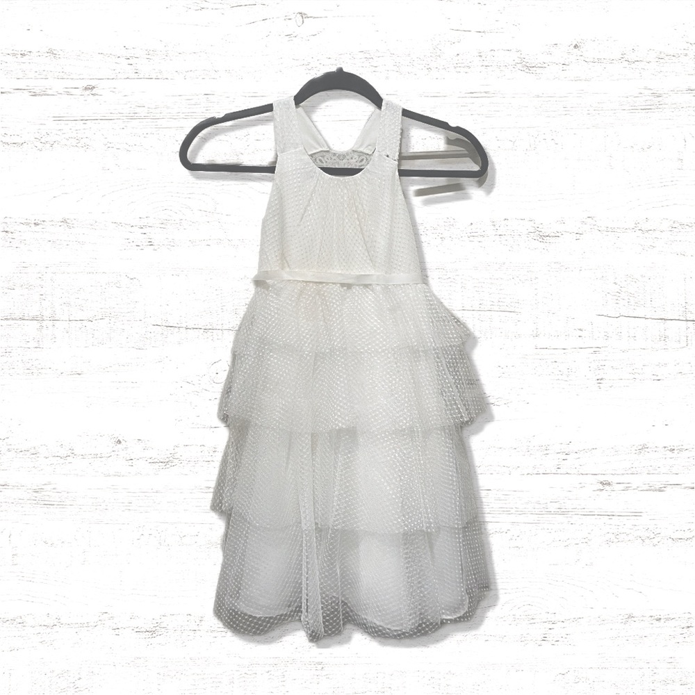 David’s Bridal Flower Girl Dress Wedding Formal Gown Size 6 White